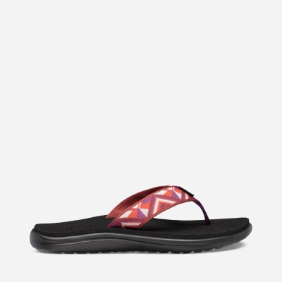 Teva Voya Women's Black / Red Flip Flops CA91302 Canada Sale